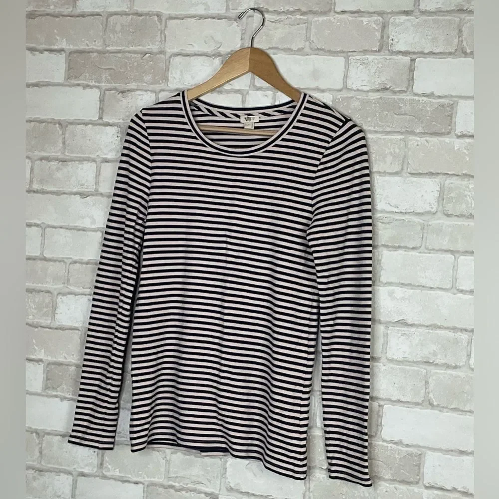 J. Crew Striped Ribbed Long Sleeve Tee Size M